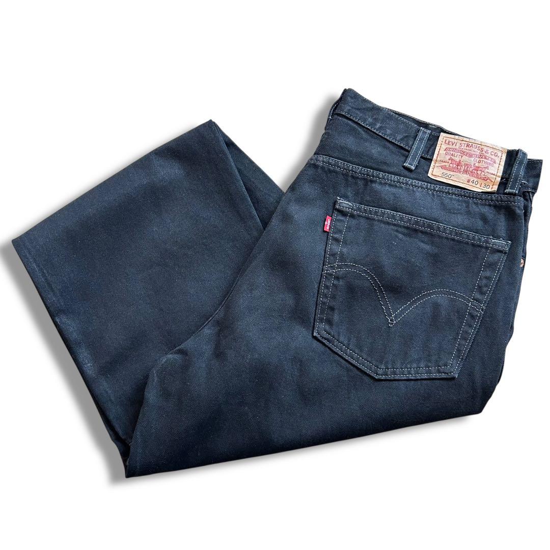 極太 00s Levi's 550 ブラックデニム W40 バギー パンツ 黒 - メルカリ