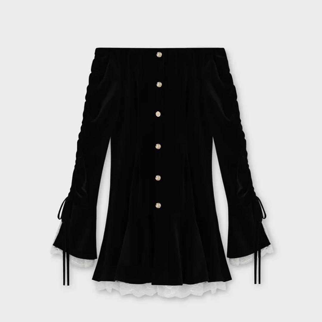 M me eme Classical velvet mini onepiece - メルカリ