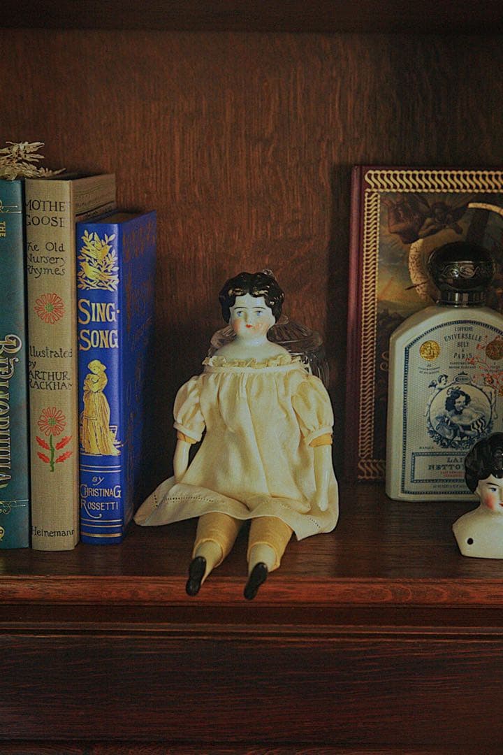 アンティーク チャイナヘッドドール ドイツ製 ドイツ製 チャイナヘッドドール ビスクドール 12.5cm アンティーク