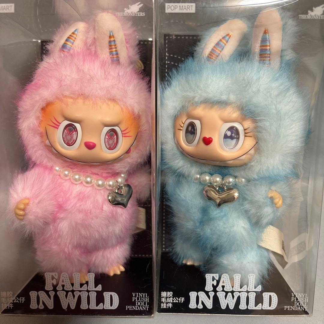 海外限定　ラブブ　ピンク・水色2体セット Labubu ラブブ labubu キーホルダー 2点セット 水色とピンク｜Yahoo