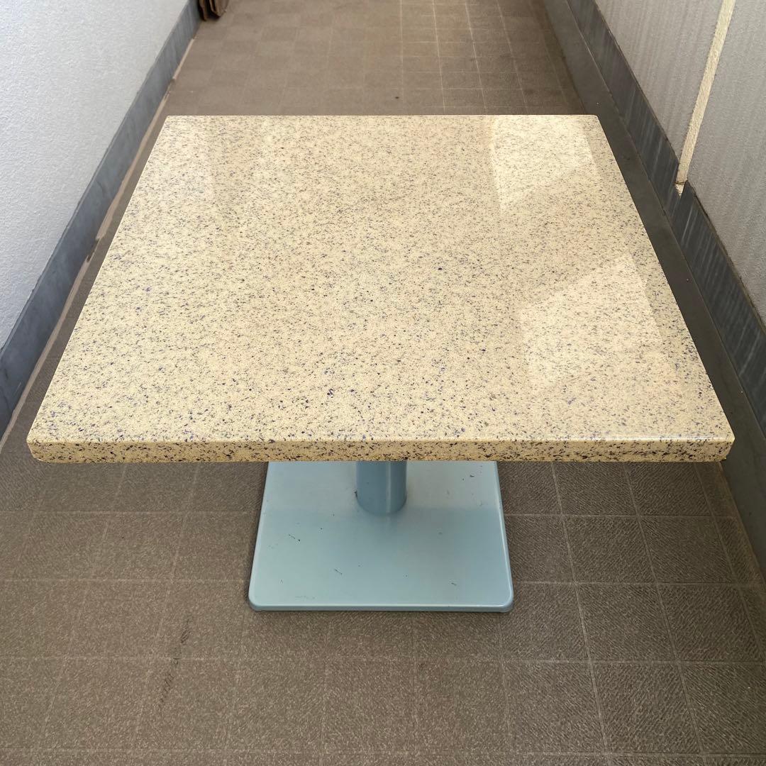 大理石調 スナックテーブル センターテーブル 60×60 ヴィンテージ スナックテーブル 白 大理石柄 業務用 中古/送料無料 : 業務用厨房機器