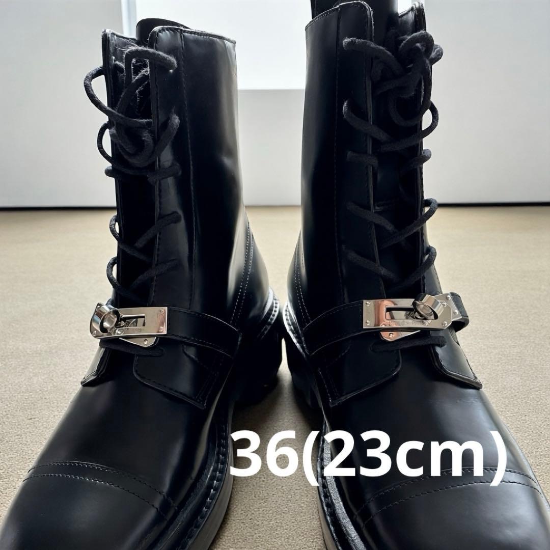 エルメス ショートブーツ ファンク 36(23cm) ケリー シルバー金具 HERMES - 新品そっくりさん⭐エルメスHERMES ファンク ケリー金具