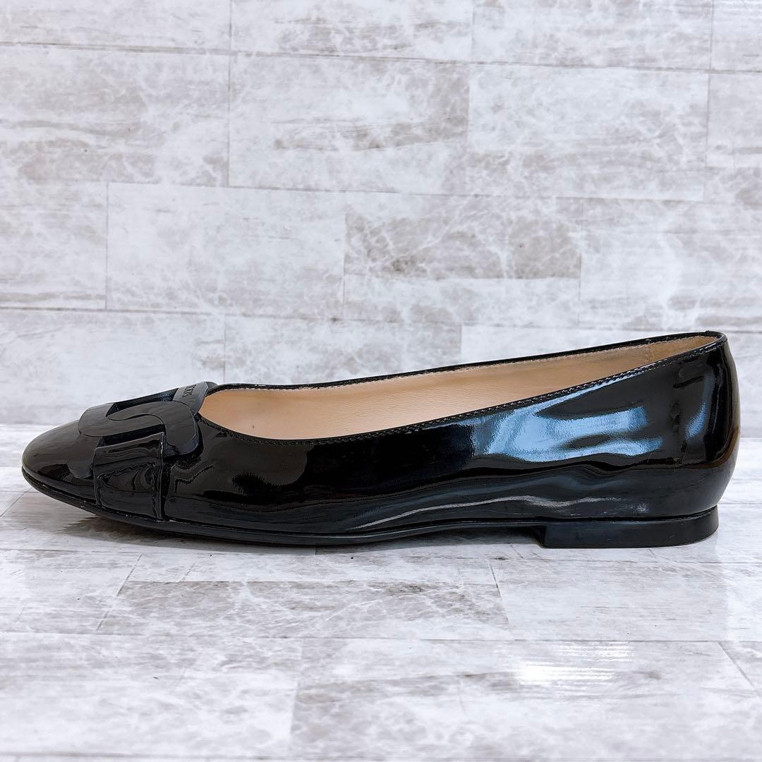 極美品✨TOD'S ケイト エナメル フラットパンプス チェーン 22.5cm