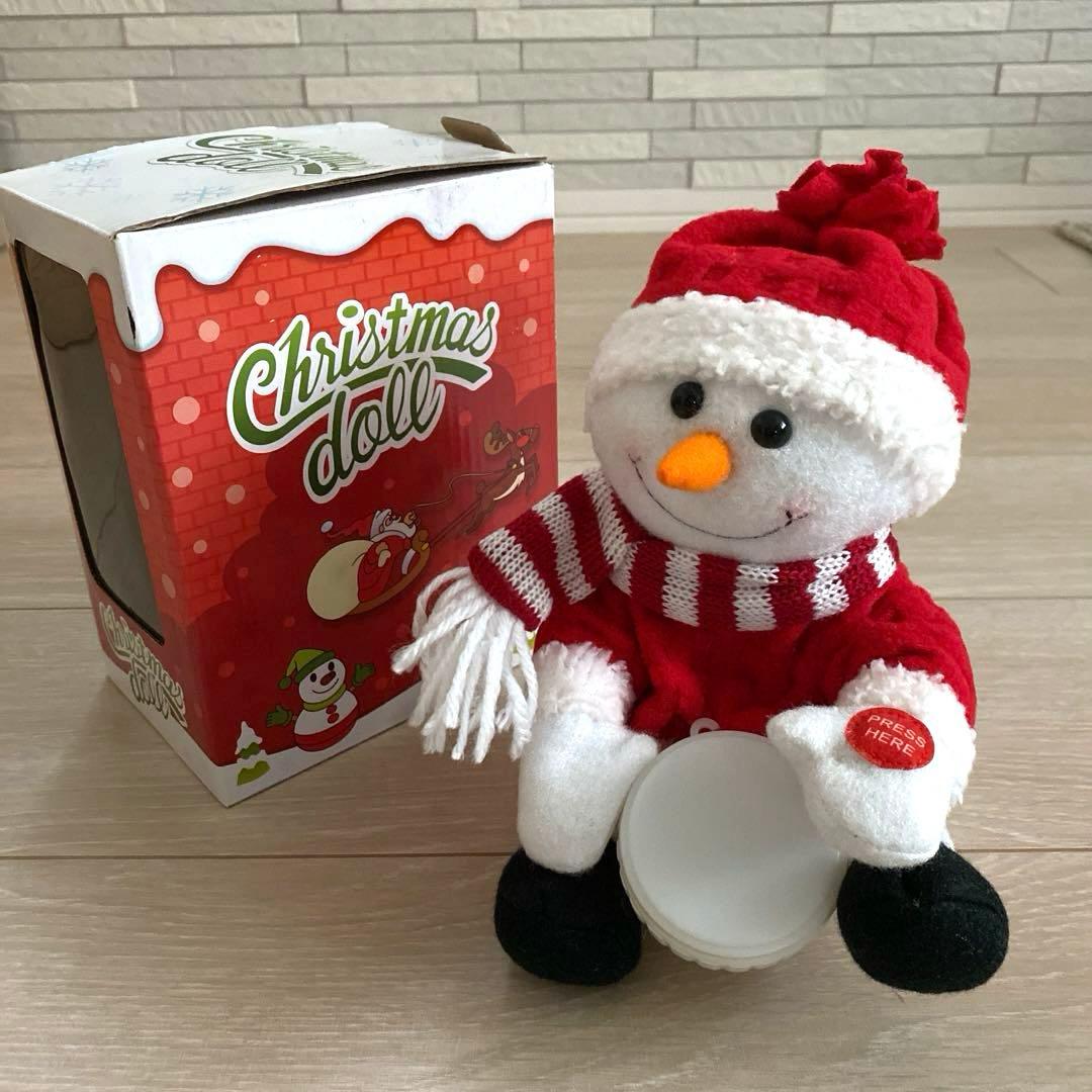 美品】クリスマスドール レトロ クリスマス ぬいぐるみ 雪だるま 光る