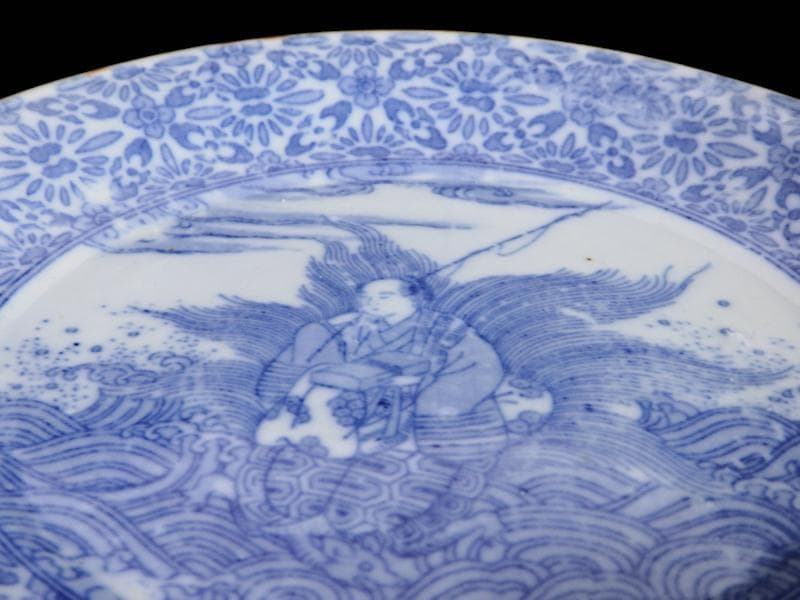 伊万里 染付 型刷印判 浦島太郎の図 6寸皿 S317 AS-fbpp - メルカリ