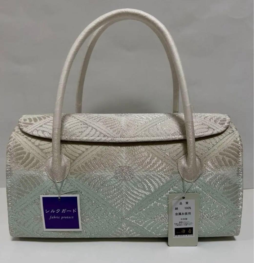 花！着物ようバック　かぶせバッグ　和装バック　あおりバック　利休バック 楽天市場】和装バッグ 利休バック金襴織物 オリエンタル柄 商品番号 92