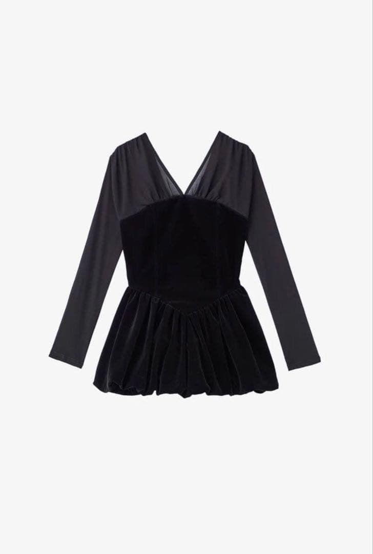 polaura ポローラ ベロアビスチェバルーントップス ブラウン - メルカリ