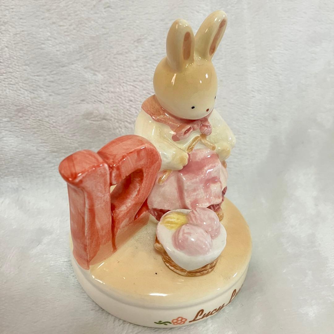 ルーシールーシー オルゴール 星に願いを 日本製 陶器製 うさぎ レトロ