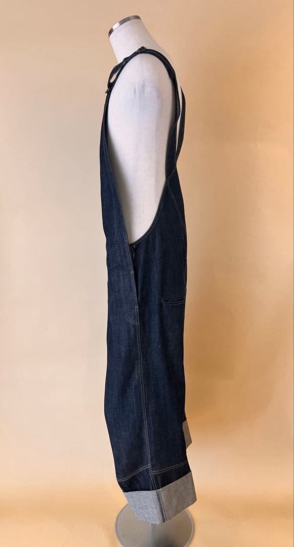 1回着用美品:NEMETHネメス:比翼デニムオーバーオール サイズL 国産