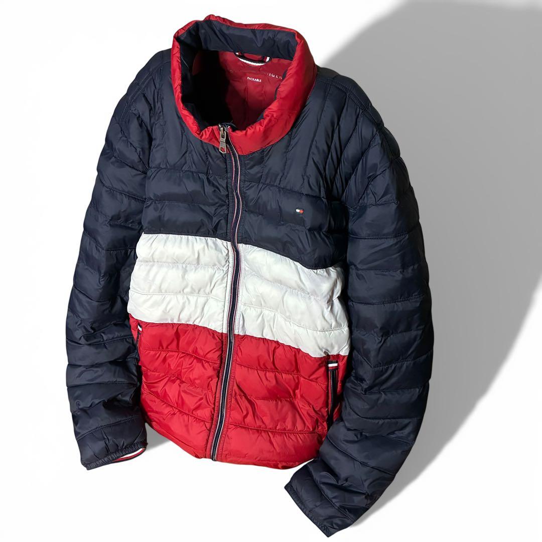 極美品】トミーヒルフィガー パッカブル 中綿ジャケット トリコロール