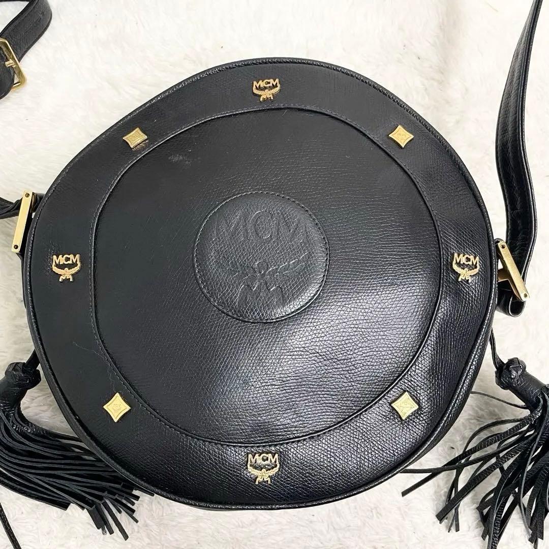 激レア MCM ショルダーバッグ タンバリン サークル 丸型 スタッズ フリンジ