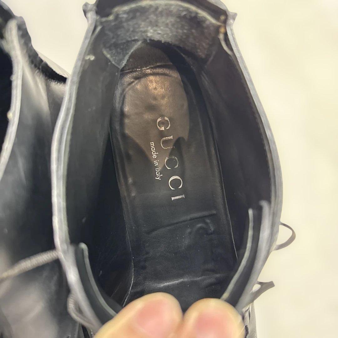 グッチGUCCI レザーブーツ ブラック イタリア製 サイズ44 - メルカリ