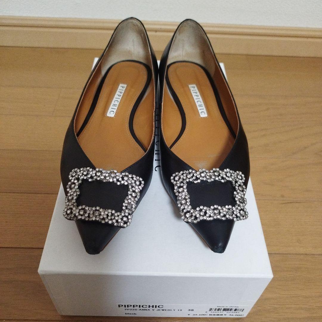 ピッピシックPPICHIC•ビジューレザーシューズ黒 PIPPICHIC（ピッピシック） シューズ 「PIPPICHIC」CHUCHU MARYJANE