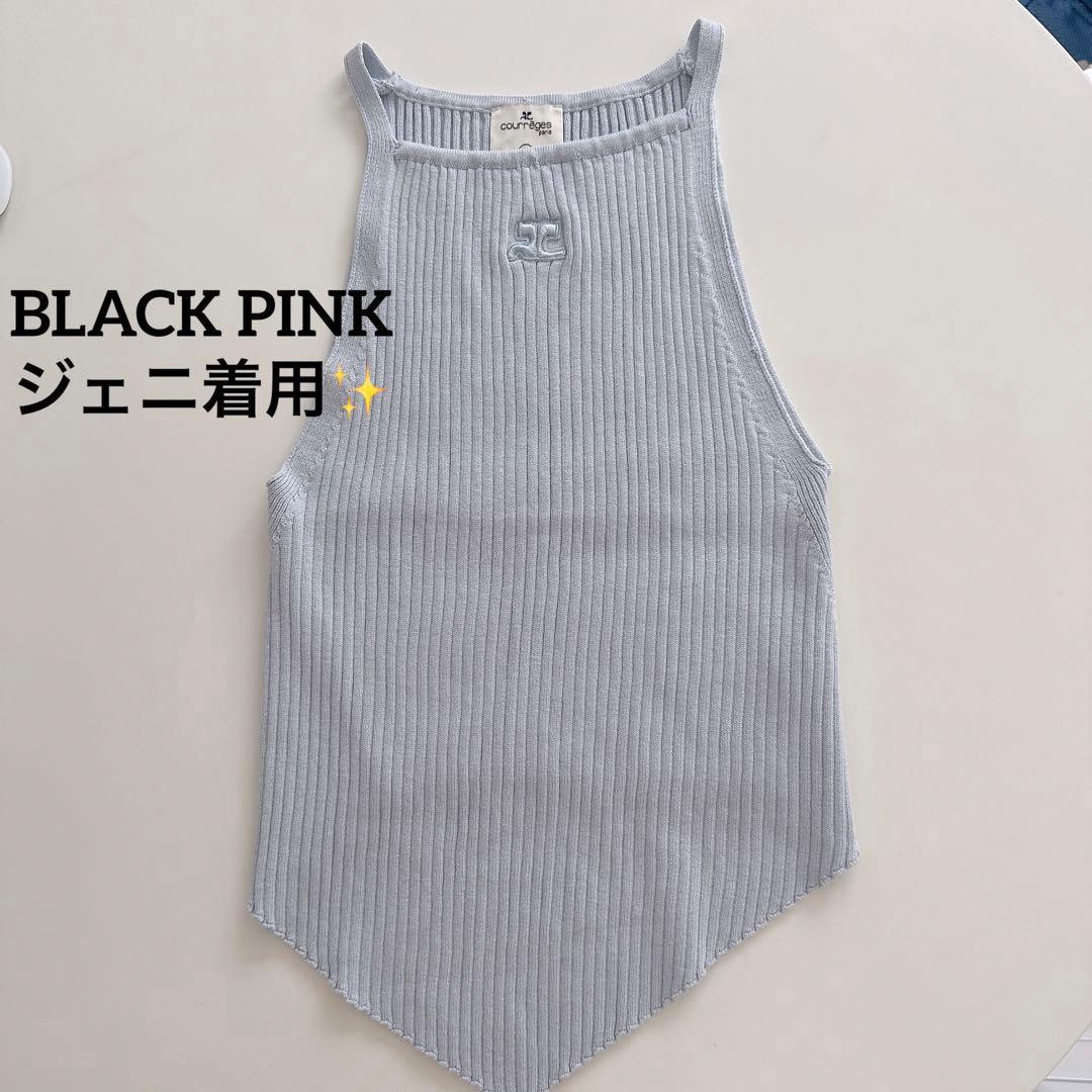 レア美品 BLACKPINKジェニ着用 クレージュ ニットキャミソール BLACKPINKジェニー、美ボディ＆美脚際立つミニドレスで魅了 Calvin