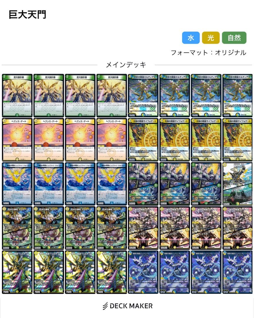 デュエルマスターズ トリーヴァ巨大天門 デッキ - メルカリ