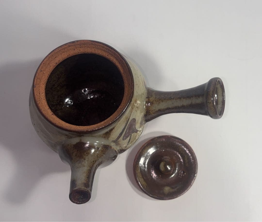 益子焼 人間国宝 島岡達三作 象嵌急須 共箱付