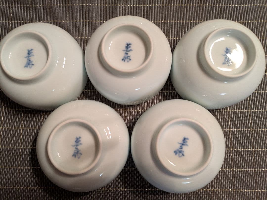 希少・未使用】人間国宝作品 井上萬二 白磁 蓋付湯呑5客＋急須 しおり