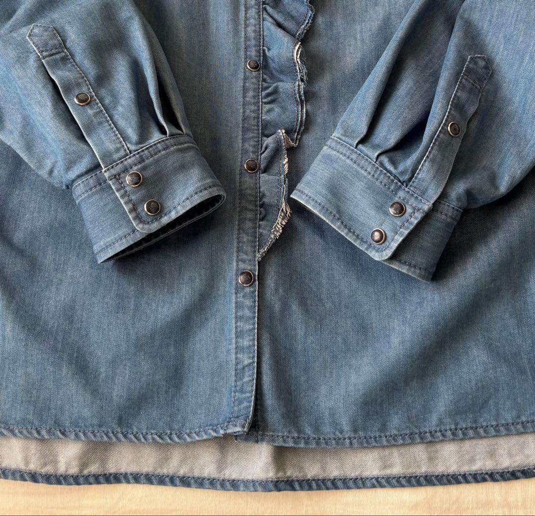 Drawer ドゥロワー ラッフルデニムシャツ 38 - メルカリ