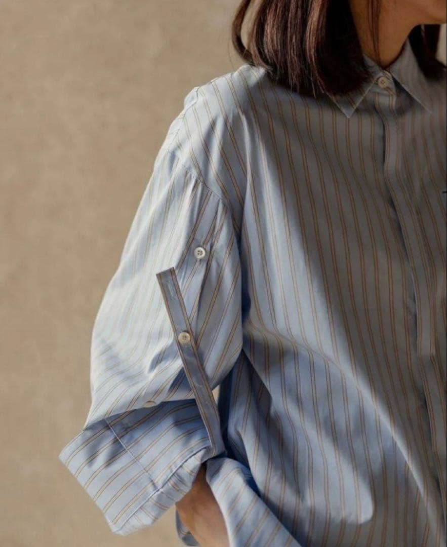 deres】6way sleeve shirt stripe - メルカリ