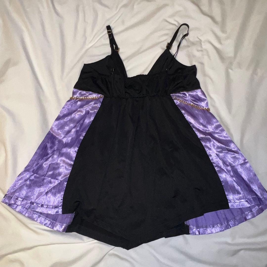 GOLDS∞infinity 黒紫 プリーツキャミソール