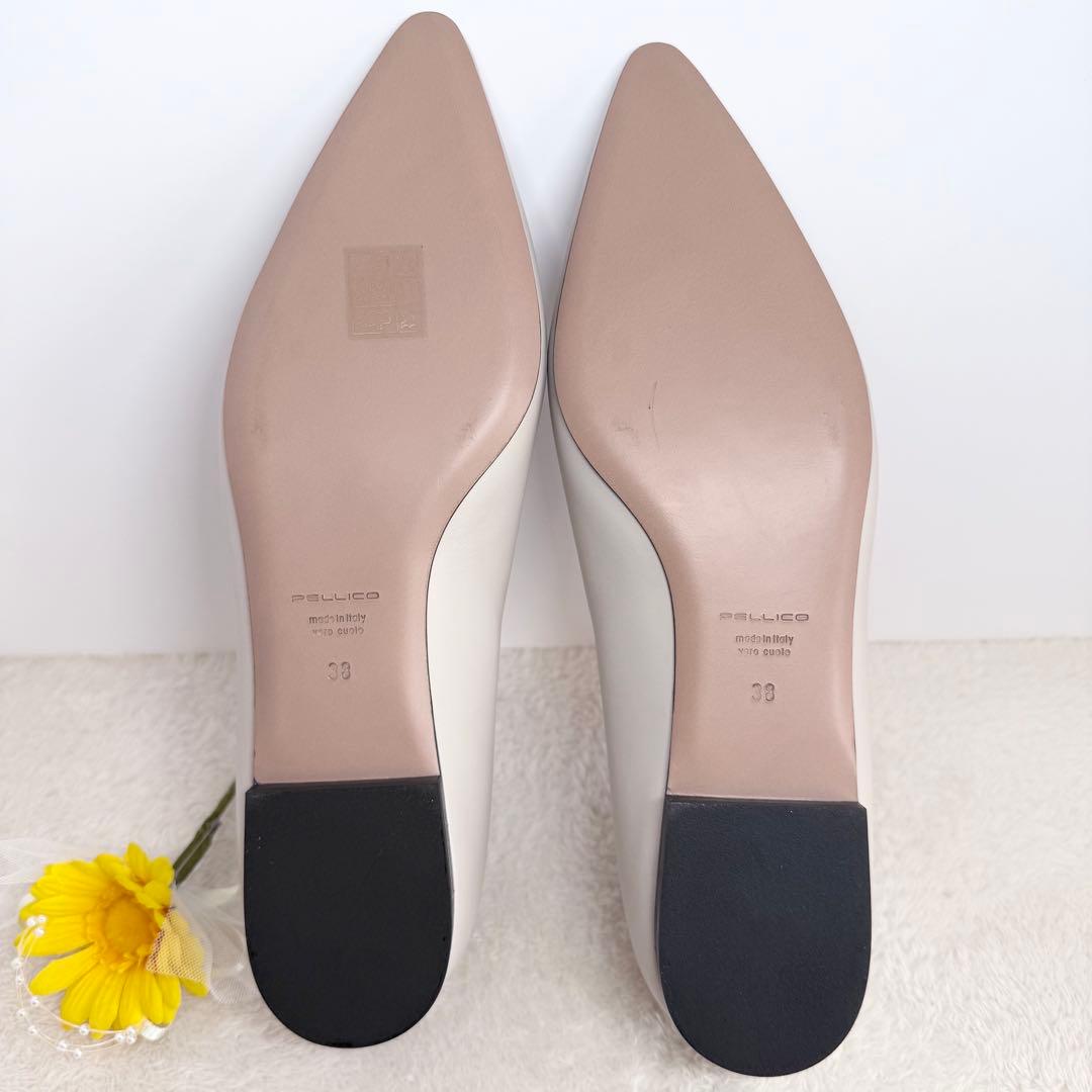 未使用級✨ペリーコ DAMA レザーフラットパンプス グレージュ 38