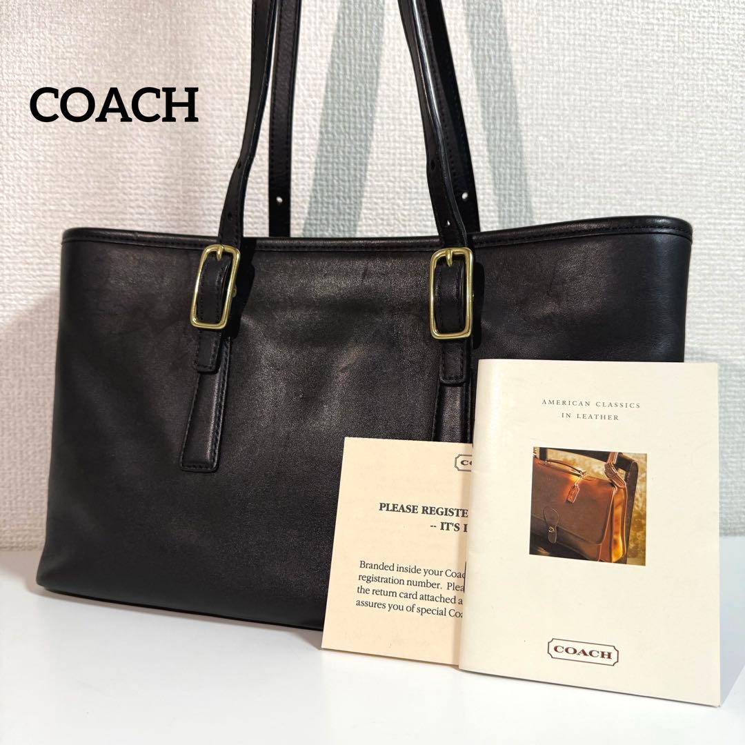 COACH オールドコーチ ハンドバッグ グラブタンレザー ブラック 9813