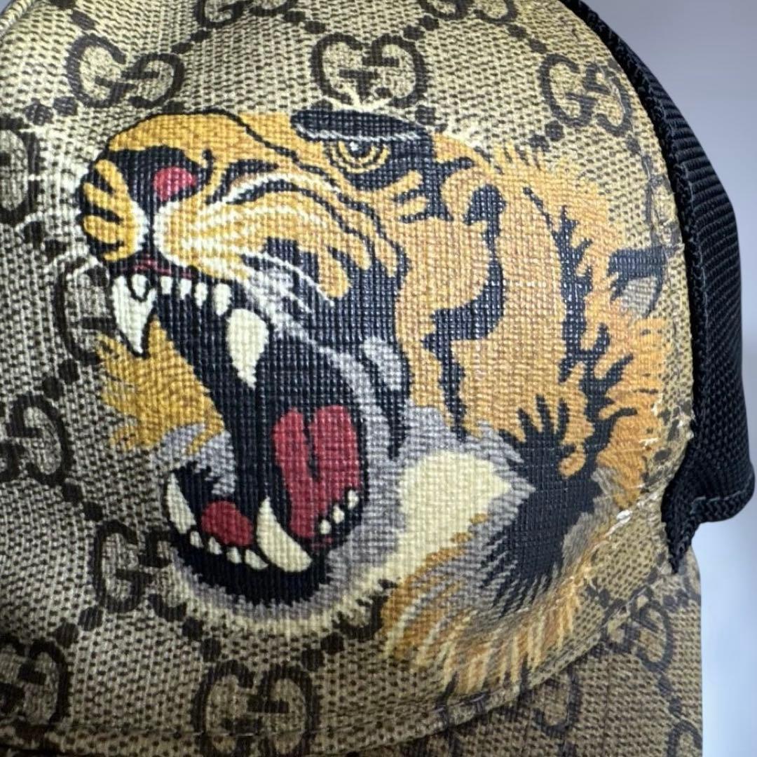 グッチ アジャスタブルキャップ タイガー GGスプリーム XLサイズ