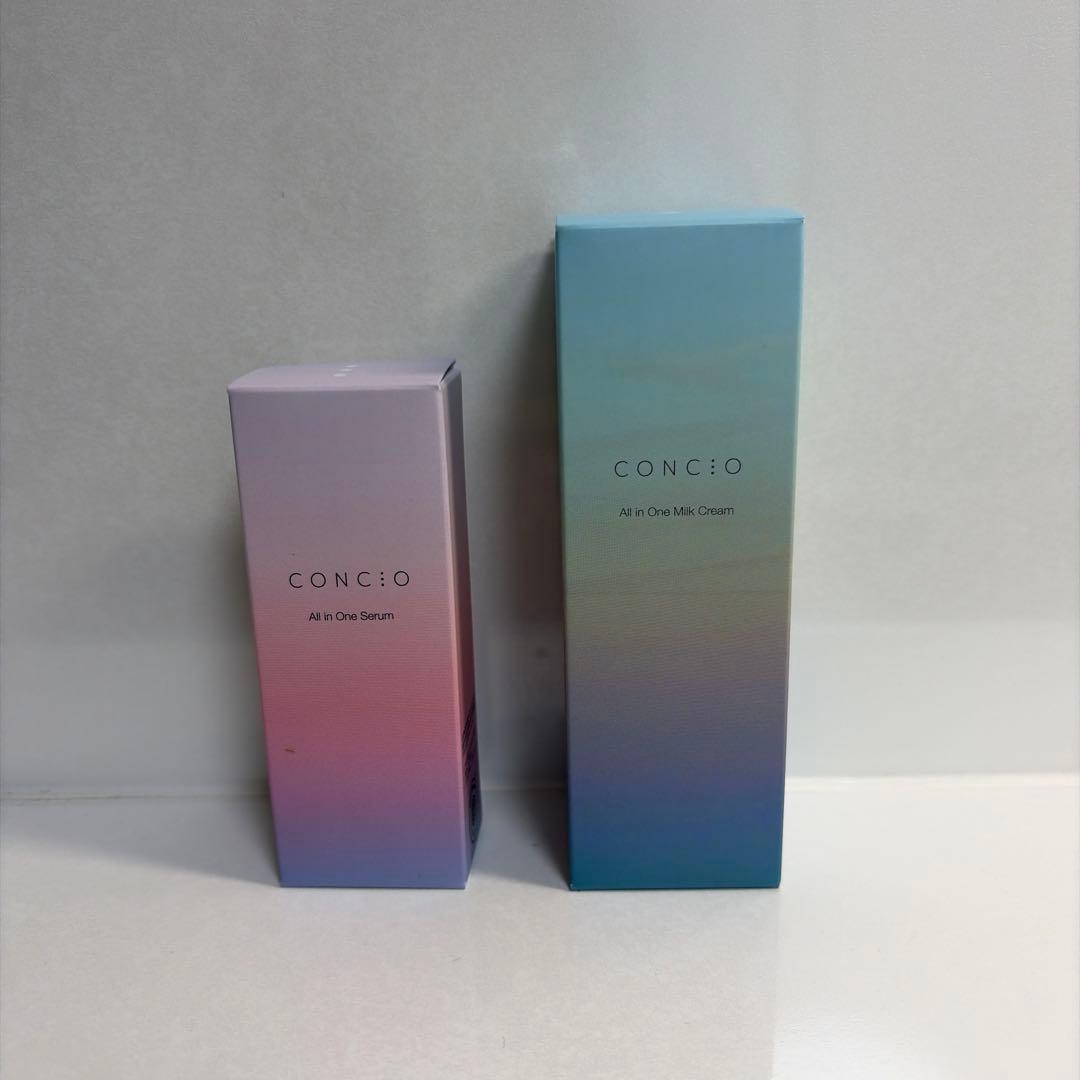 CONCIO オールインワンセラム　＆　　　オールインワンクリーム CONCIO All in One Milk Cream & Serum Set（約2ヶ月分）