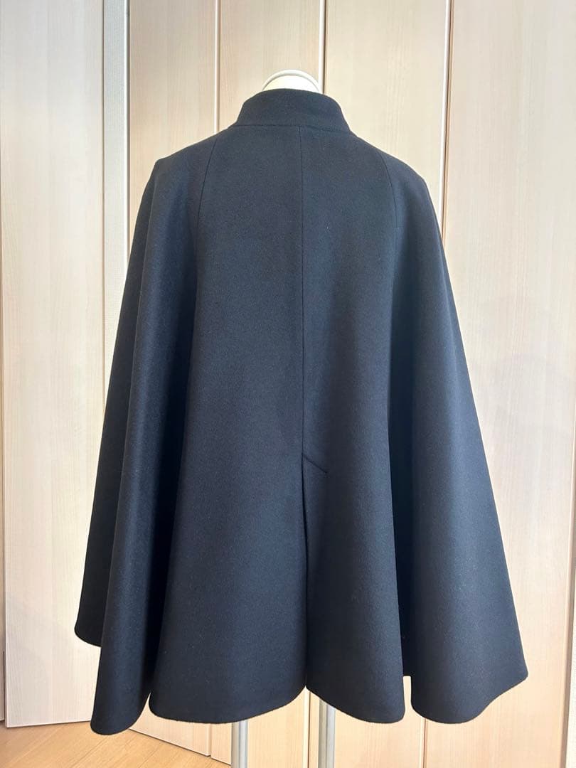 未使用AMBIENTアンビエント/クラシックウールケープコート紺【Mサイズ】