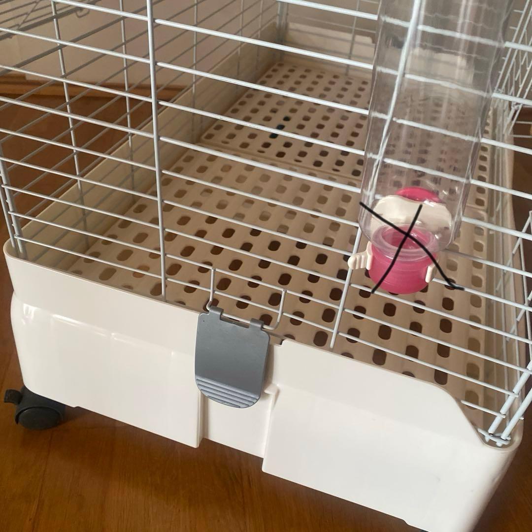 サンコー うさぎケージ 80 キャスター付き ホワイトケージ かじり棒