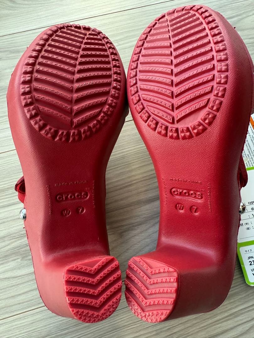 未使用、タグ付】廃盤 crocs サイプラス ダークレッド 23センチ