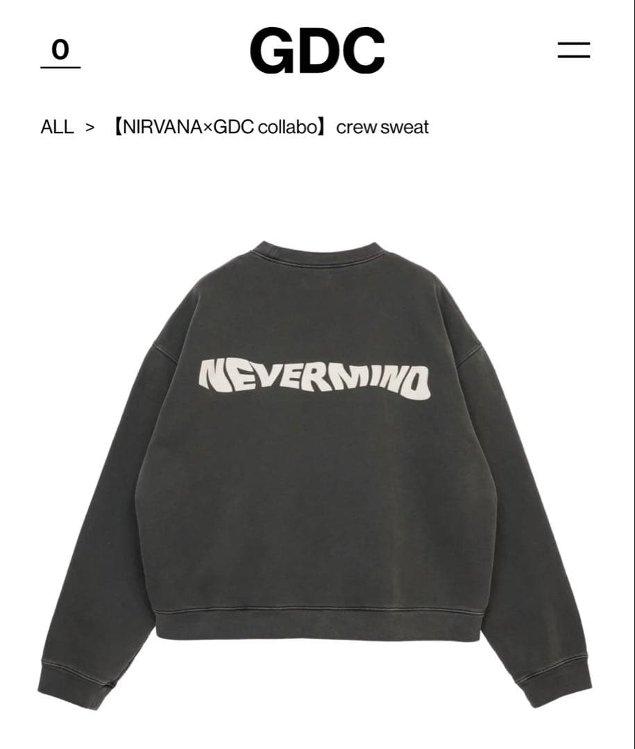 NIRVANA×GDC Collabo Crew Sweat キムタク着 XL - メルカリ