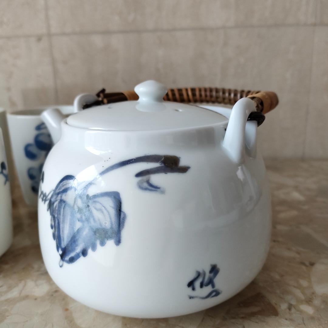 YAMATO-CHAINA 土瓶付き茶器セット5客 人間国宝「近藤悠三」デザイン