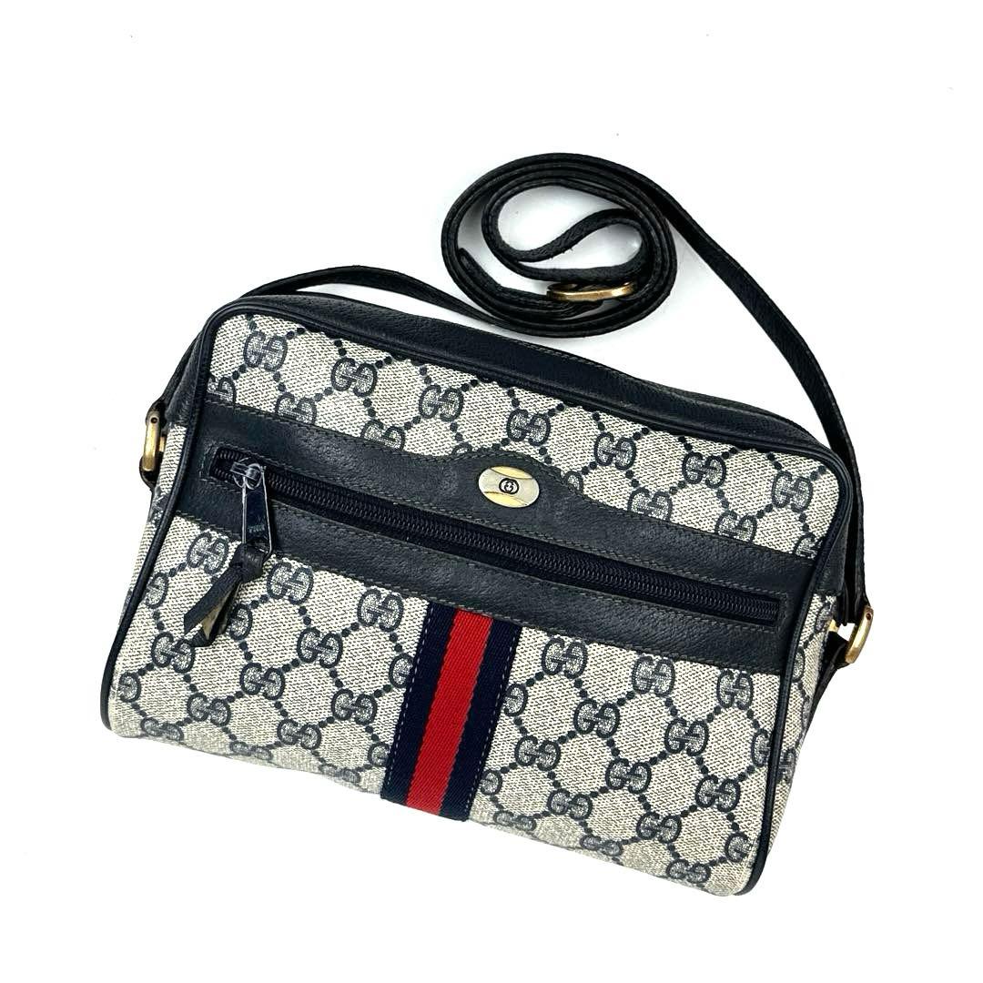 美品】グッチ ショルダーバッグ GGスプリーム シェリーライン PVC