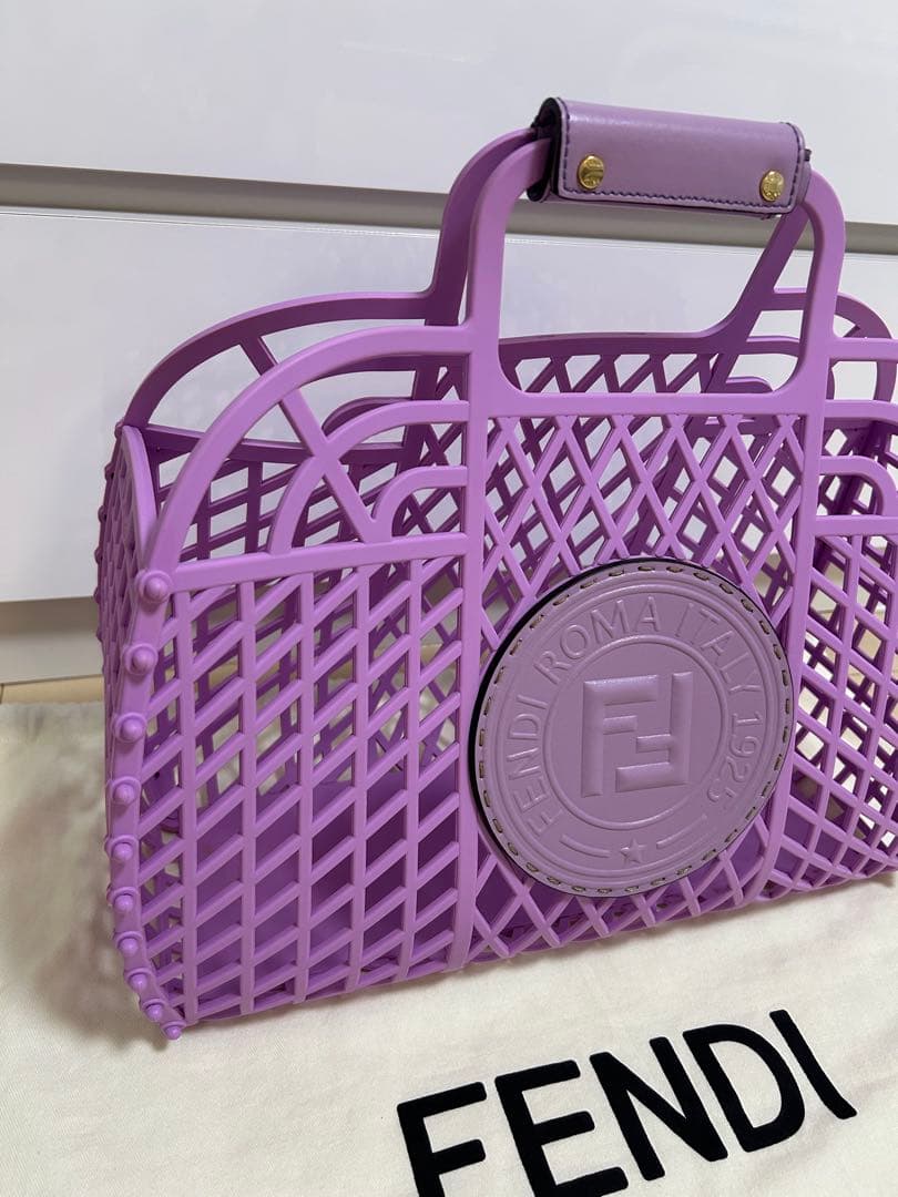最終価格です！/FENDI /パープル /メッシュ/かごバッグ
