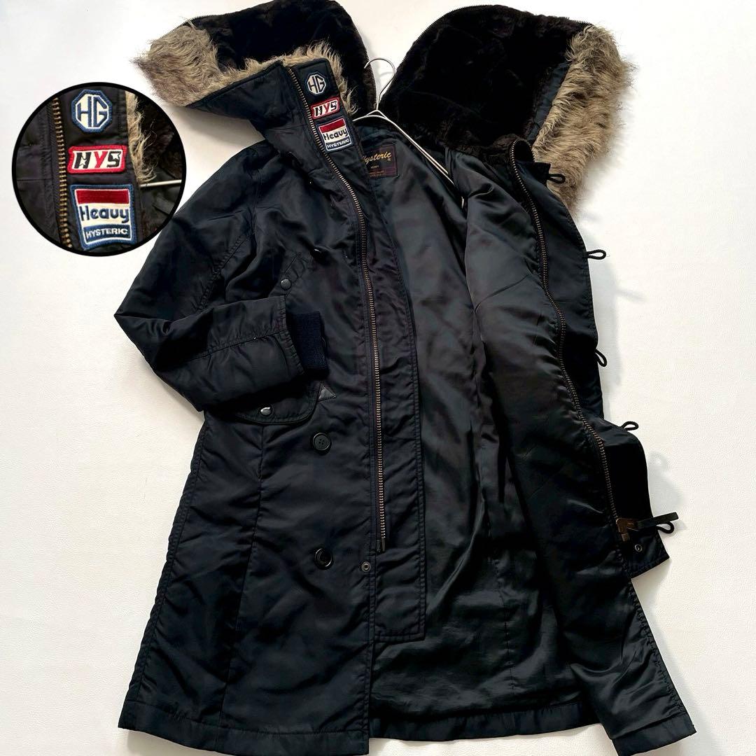 【ちゃんちゃん】ヒステリックグラマー　ロゴワッペン モッズコート N-3B HYSTERIC GLAMOUR ヒステリックグラマー 01193AC04 プリマロフトエア