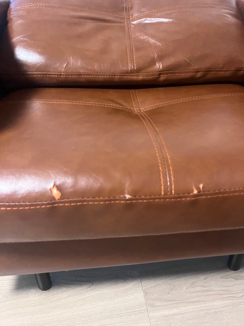 ⚠️11月まで ブラウン アームチェア 1人掛けソファ レザー 合皮