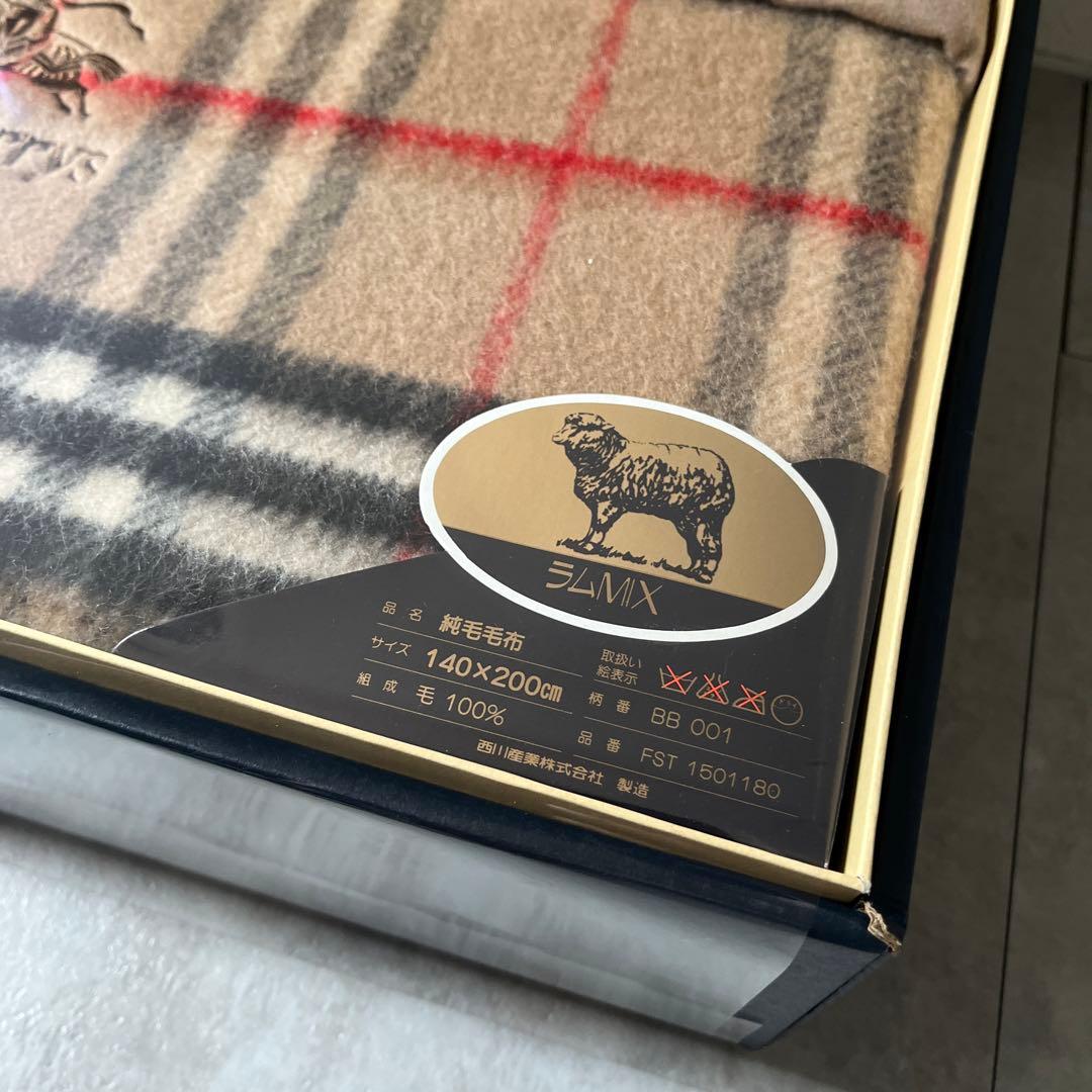 未使用バーバリーBurberry 純毛毛布ラムMIX 140✖️200