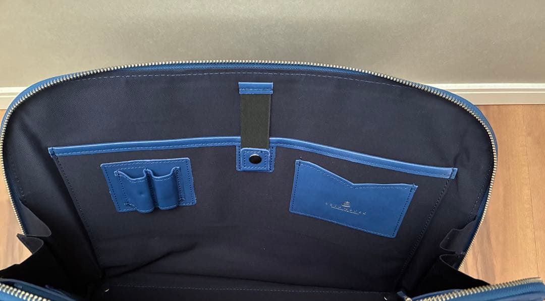 美品 DEUX MONCX ビジネスバッグ 2way レザー ブルー - メルカリ