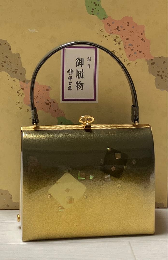 《箱付き》伊と忠　高級　草履バッグセット　螺鈿細工