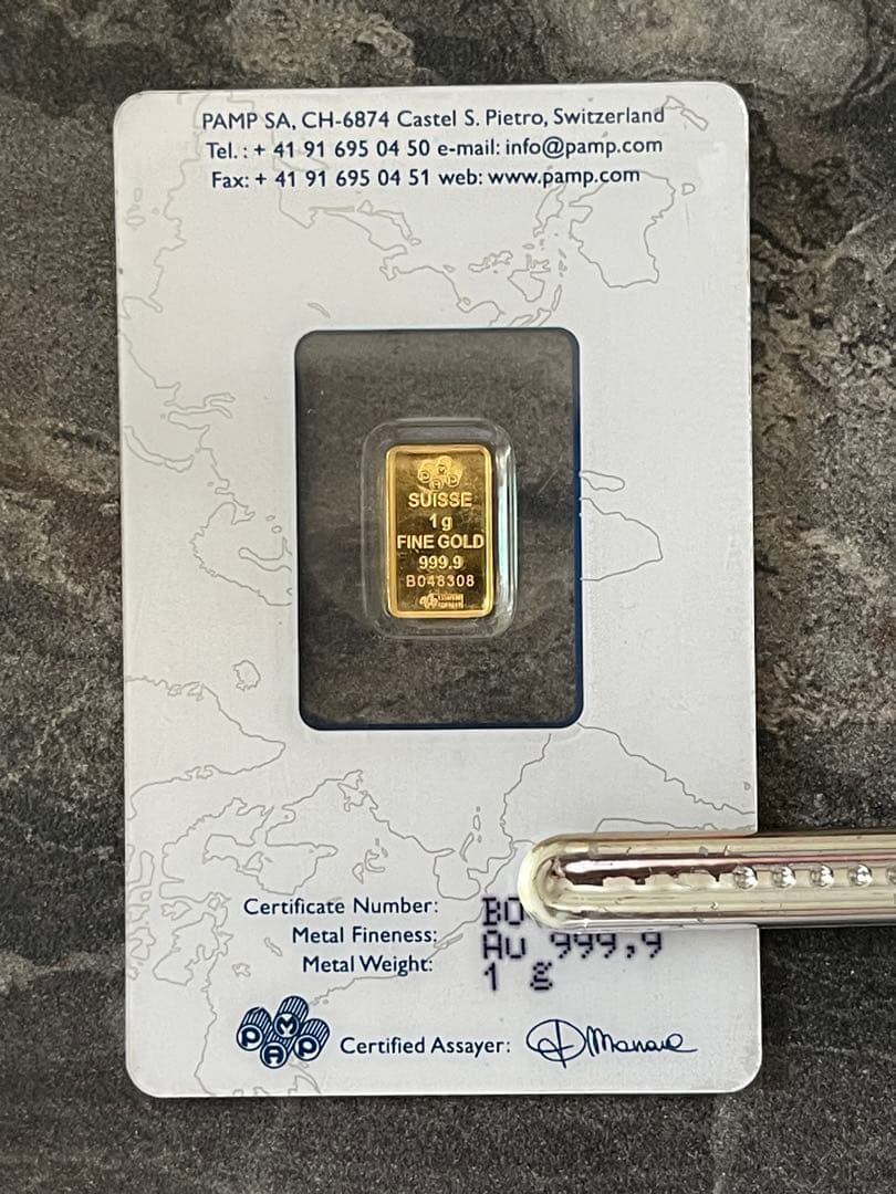 PAMP 999.9純金 1g バー - メルカリ