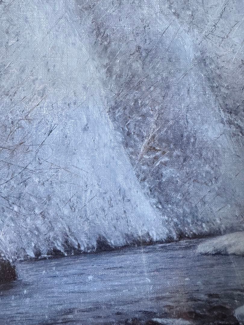 油彩画 F-8号 板垣文雄 枝新峠への径に沿って 1929年生 山形 - メルカリ