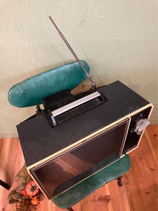 アンテナ付きテレビ 昭和レトロ 当時物 ジャンク インテリア