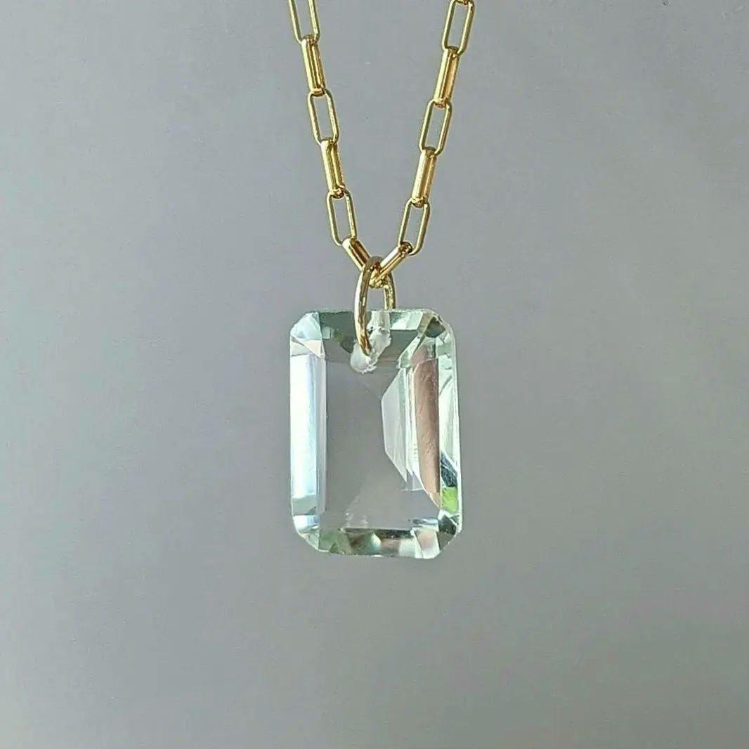 ♢N♢K18 グリーンクォーツ 4.65ct ネックレスチャーム