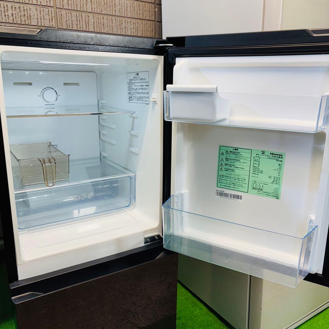 Hisense 135L 冷蔵庫 ガラストップ 一人暮らし【地域限定配送無料