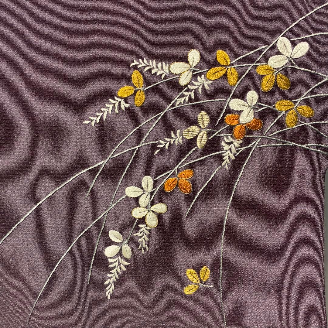 D214 訪問着 刺繍 花模様 正絹 着物 袷 極美品 - メルカリ