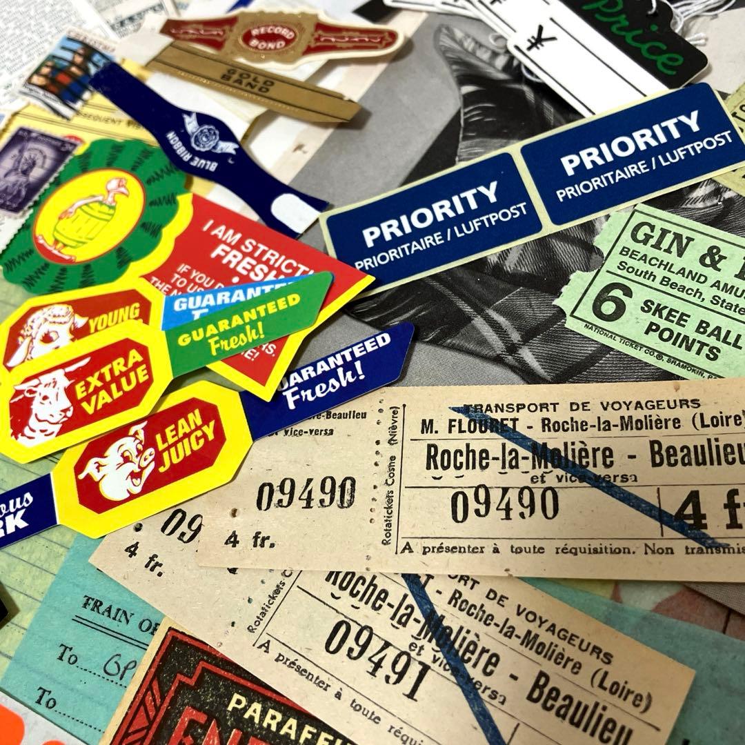 ヴィンテージ 紙モノ ラベル ジャンクジャーナル 素材 おすそ分け 昭和