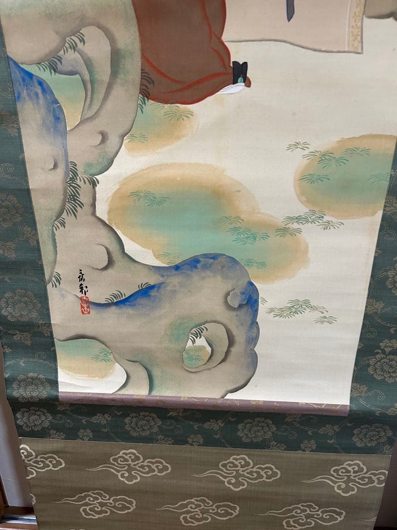 橋本永郁 聴琴 美人図 双幅 共箱 漆塗軸先 掛け軸 骨董品 - メルカリ