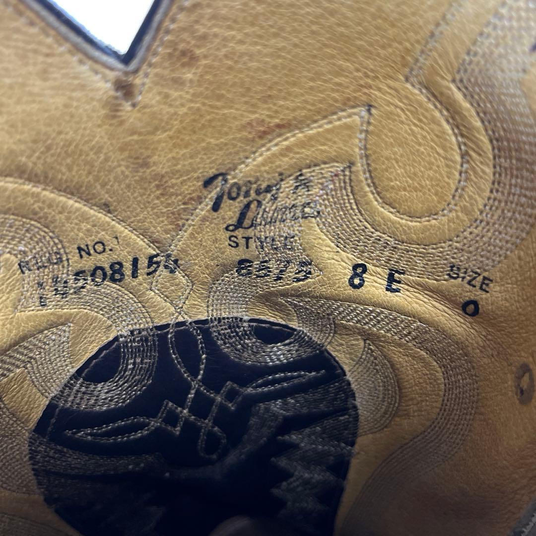 トニーラマ ウエスタンブーツ・USA製・リザード本革・8E・黒タグ