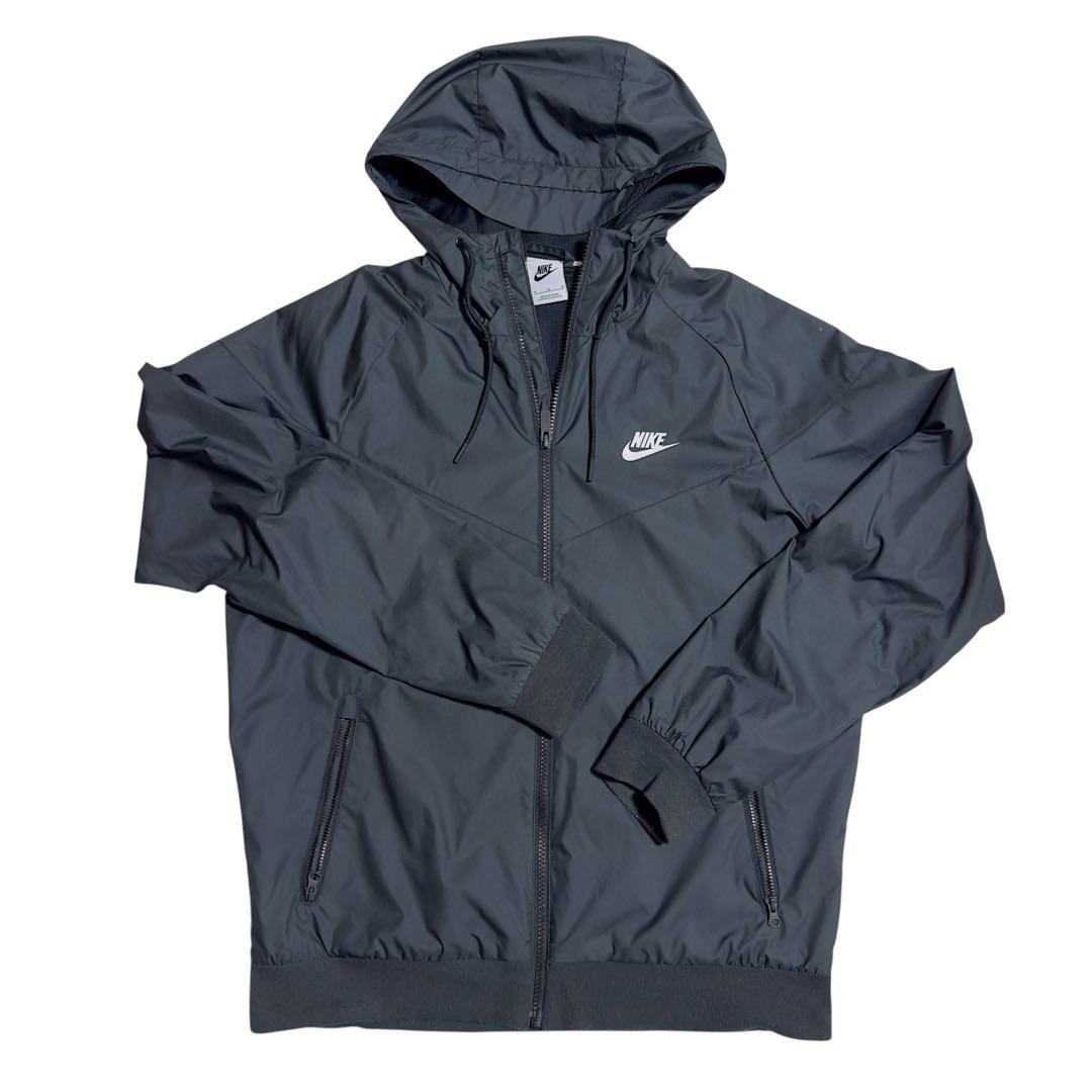 Nike フード付きナイロンジャケット ブラック - メルカリ